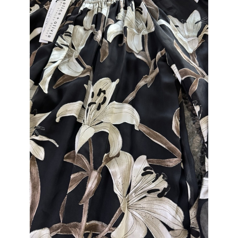 Alice + Olivia Ardelia Floral Off-the-Shoulder Blouse Stargazer Sz Small. Lilly - Picture 4 of 9
